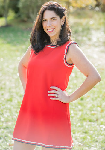 Lady in Red Shift Dress