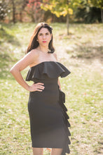 Load image into Gallery viewer, Stella Black Sleeveless Ruffle Dress