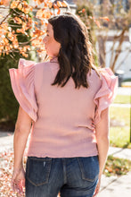 Load image into Gallery viewer, Rose High Neck Ruffled Tank