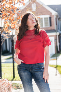 Red Lace Blouse