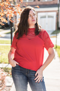 Red Lace Blouse